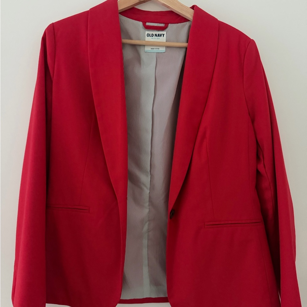 Old Navy Women's Vibrant Red Suit Jacket